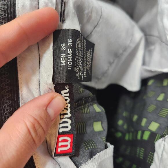 Wilson Men's Casual Shorts with Green and Black Checkered Pattern size 36 - Picture 6 of 9